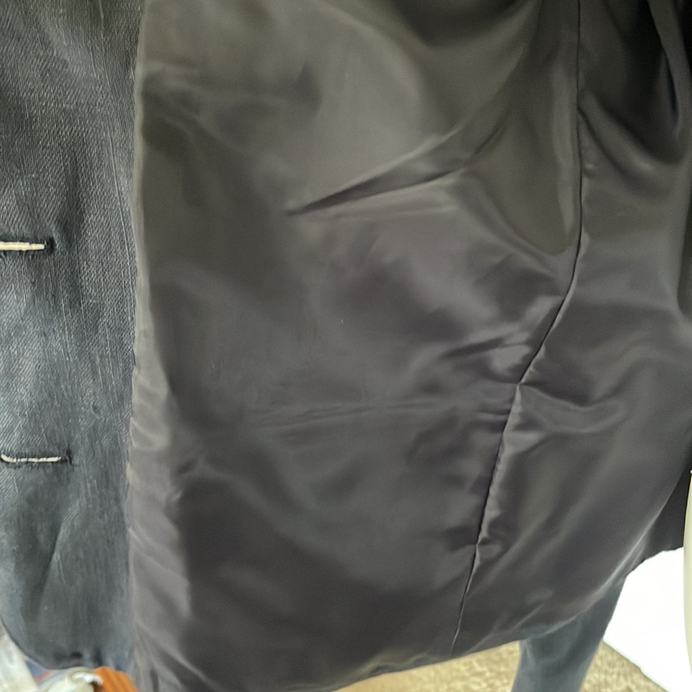 Navy Blue Linen Jacket - Picture 4 of 5